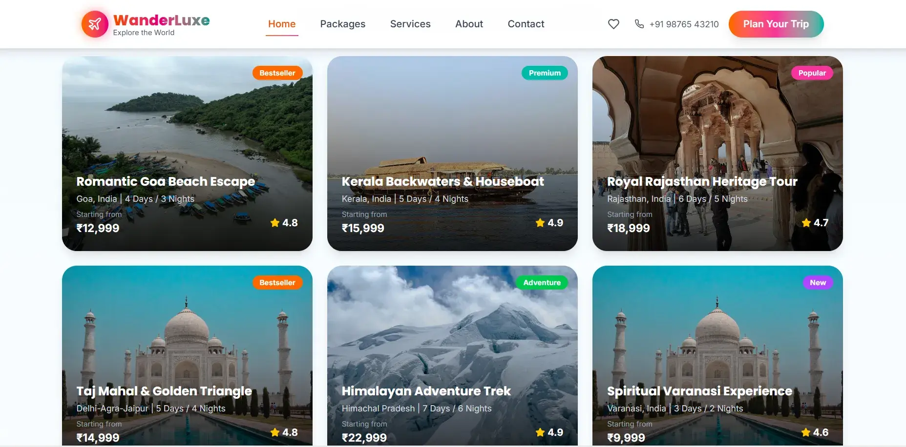 Wanderluxe Tours project preview